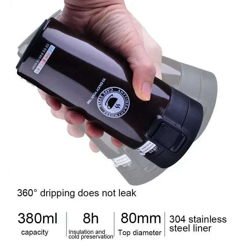 KIMLUD, 0.5L Thermal Mug Double Wall 304 Stainless Steel Coffee Cup Vacuum Flask Thermos Water Bottle Tea Coffee Leak-proof Thermos Mug, KIMLUD Womens Clothes