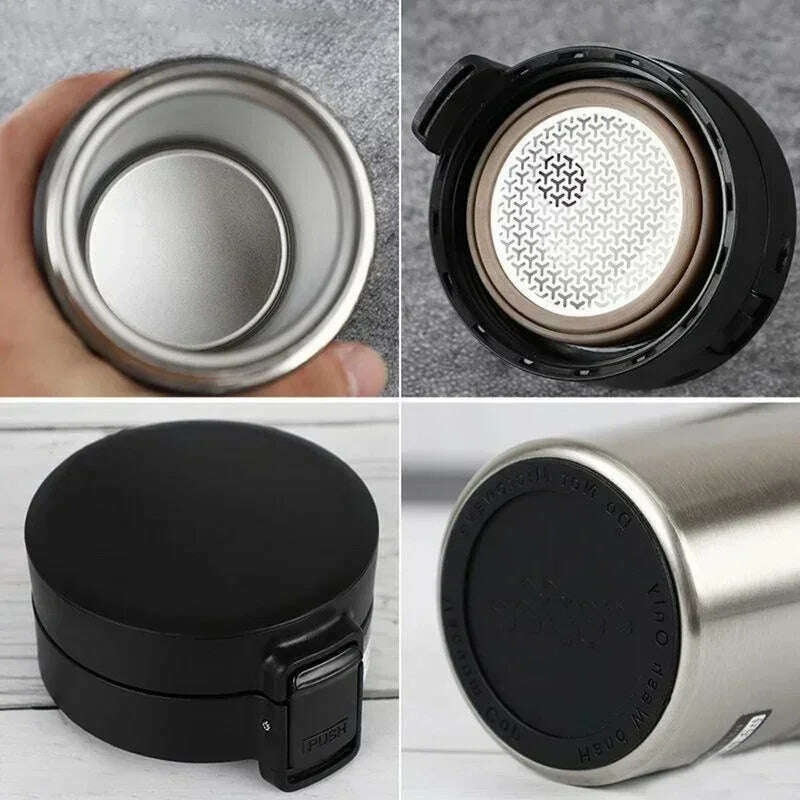 KIMLUD, 0.5L Thermal Mug Double Wall 304 Stainless Steel Coffee Cup Vacuum Flask Thermos Water Bottle Tea Coffee Leak-proof Thermos Mug, KIMLUD Womens Clothes