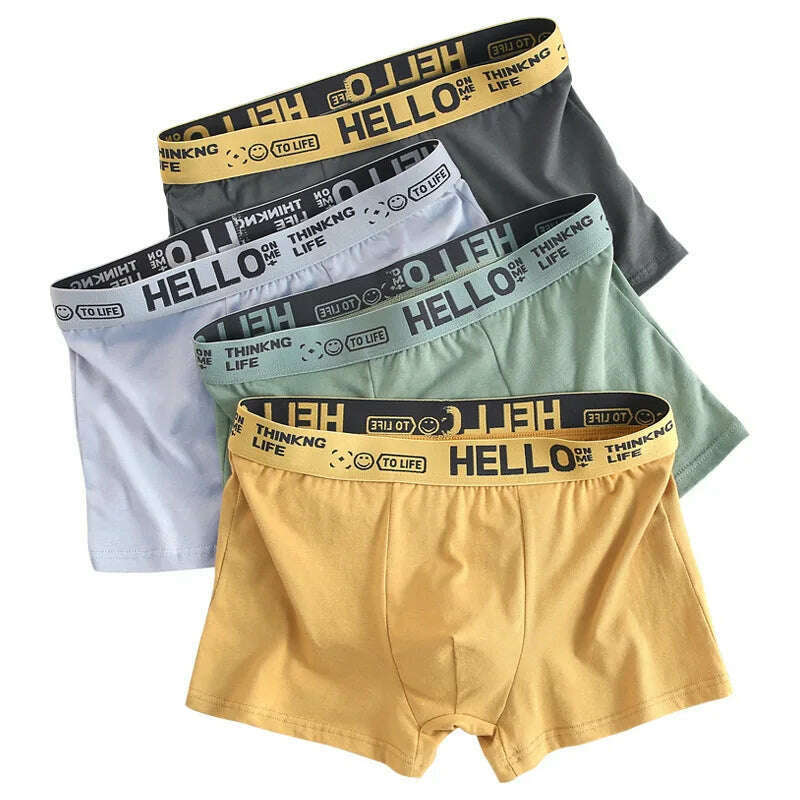 12 pieces Mens Underwear Men Cotton Underpants Male Pure Men Panties Shorts Breathable Boxer Shorts Comfortable soft Plus size - KIMLUD