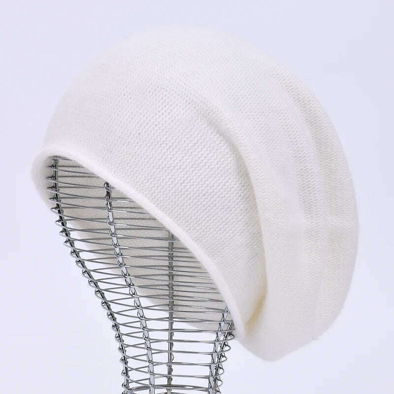 2020 New Cashmere Beanie Hat Women Winter Hats Crimping Wool Knitted Warm Skullies Beanies For Women Gorros Female Cap - KIMLUD