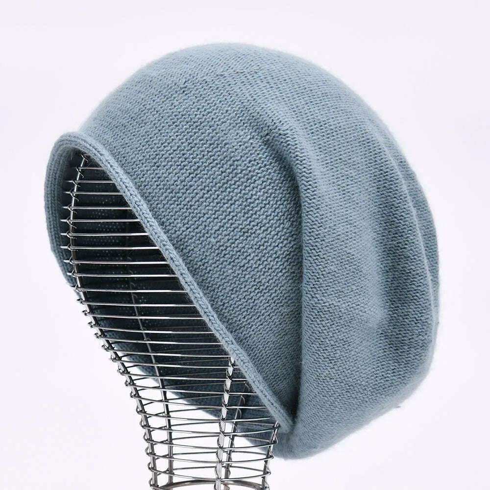 2020 New Cashmere Beanie Hat Women Winter Hats Crimping Wool Knitted Warm Skullies Beanies For Women Gorros Female Cap - KIMLUD