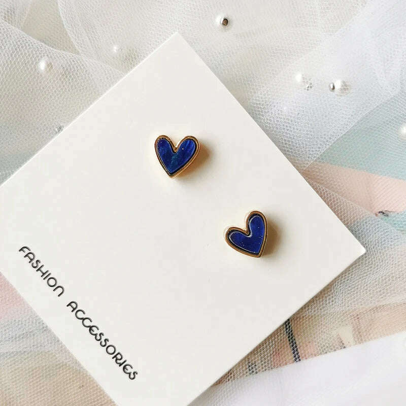 2020 New Design Red Heart Stud Earring Women Metal Gold Color Eye Heart Lips Wedding Statement Earrings Fashion Party Jewelry - KIMLUD
