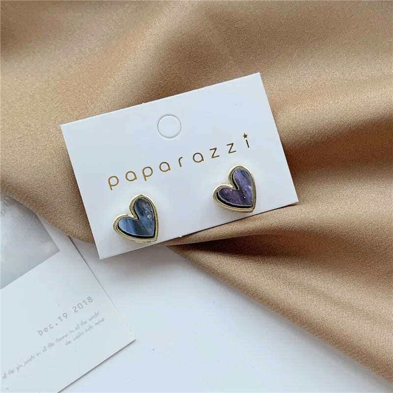 2020 New Design Red Heart Stud Earring Women Metal Gold Color Eye Heart Lips Wedding Statement Earrings Fashion Party Jewelry - KIMLUD
