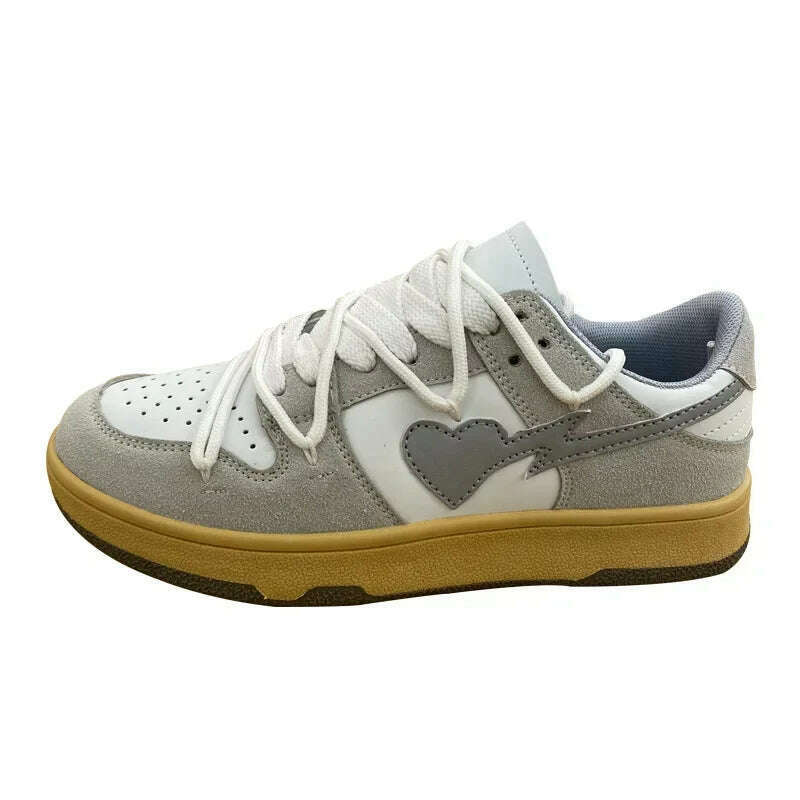 2023 Sewing Men Sneakers Contrasting Colors Light Flat Shoes Ladies Outdoor Luxury Men Running Shoes Heart Pattern Women Mujer - KIMLUD
