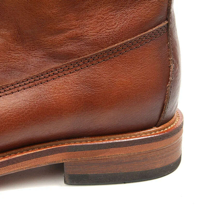 2023 Vintage Handmade Men Boots British Luxury Cow Leather Shoes Quality Round Toe Classic Autumn Ankle Casual Platform Boots - KIMLUD