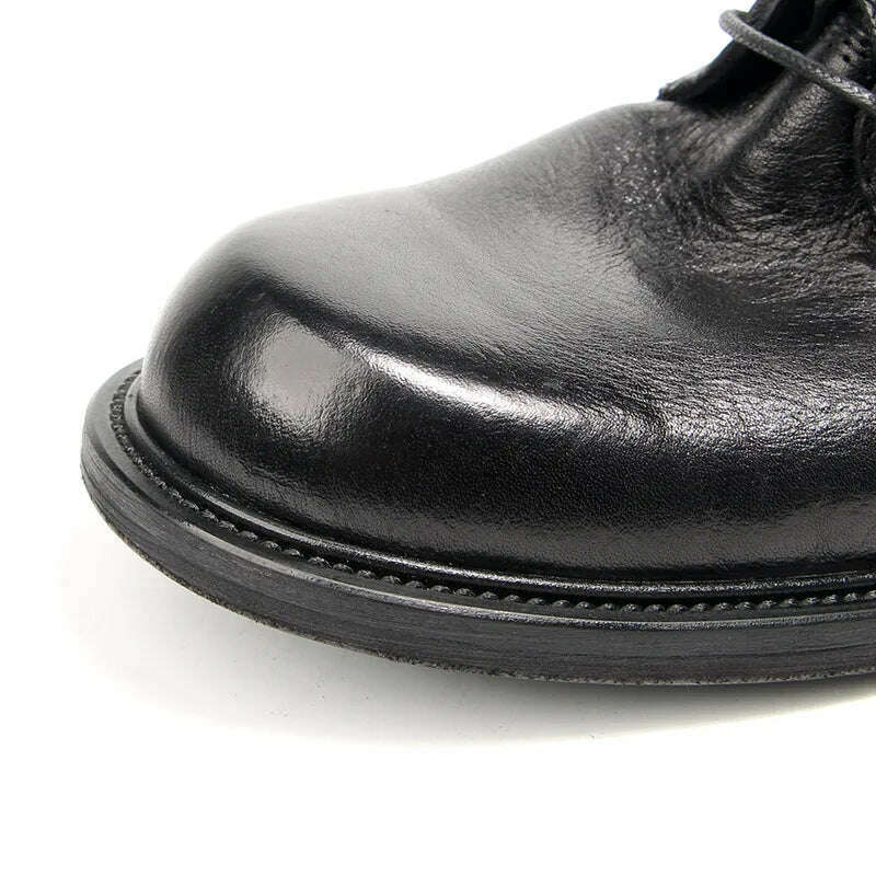 2023 Vintage Handmade Men Boots British Luxury Cow Leather Shoes Quality Round Toe Classic Autumn Ankle Casual Platform Boots - KIMLUD