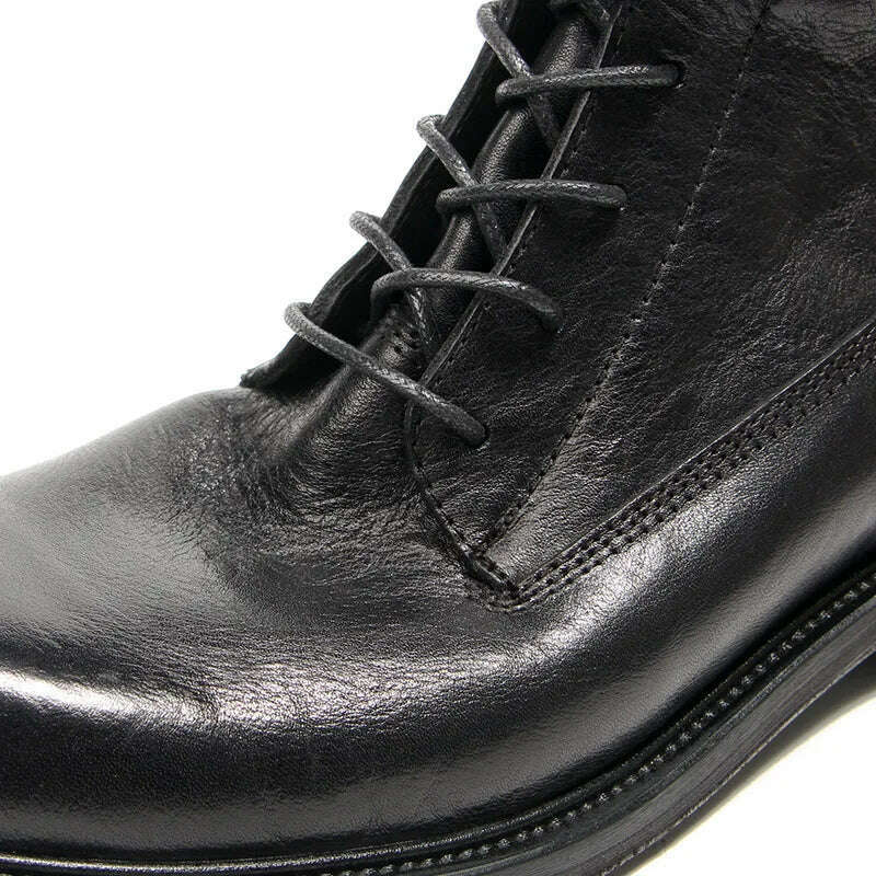 2023 Vintage Handmade Men Boots British Luxury Cow Leather Shoes Quality Round Toe Classic Autumn Ankle Casual Platform Boots - KIMLUD