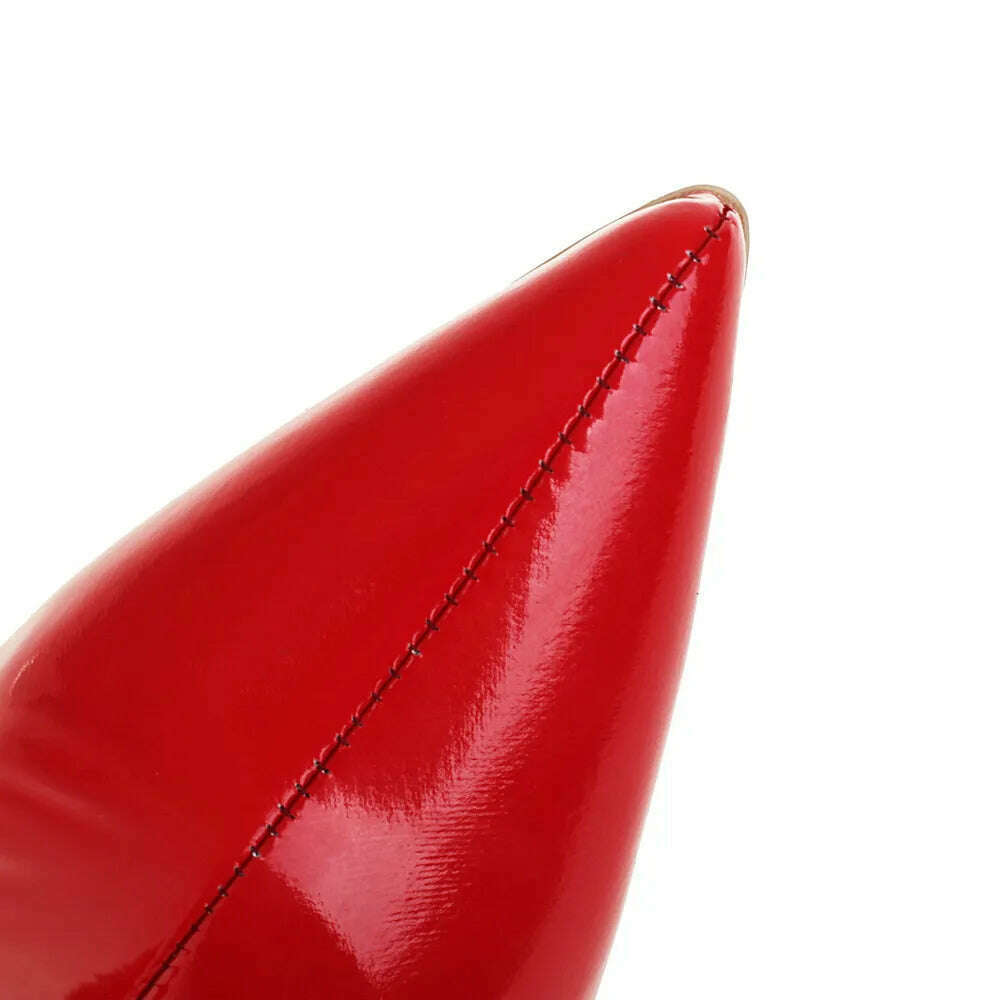 2023 Winter Women Knee High Modern Boots Patent Leather Big Size 34~46 Sexy Stiletto PU Party Shoes Botas De Invierno Para Mujer - KIMLUD