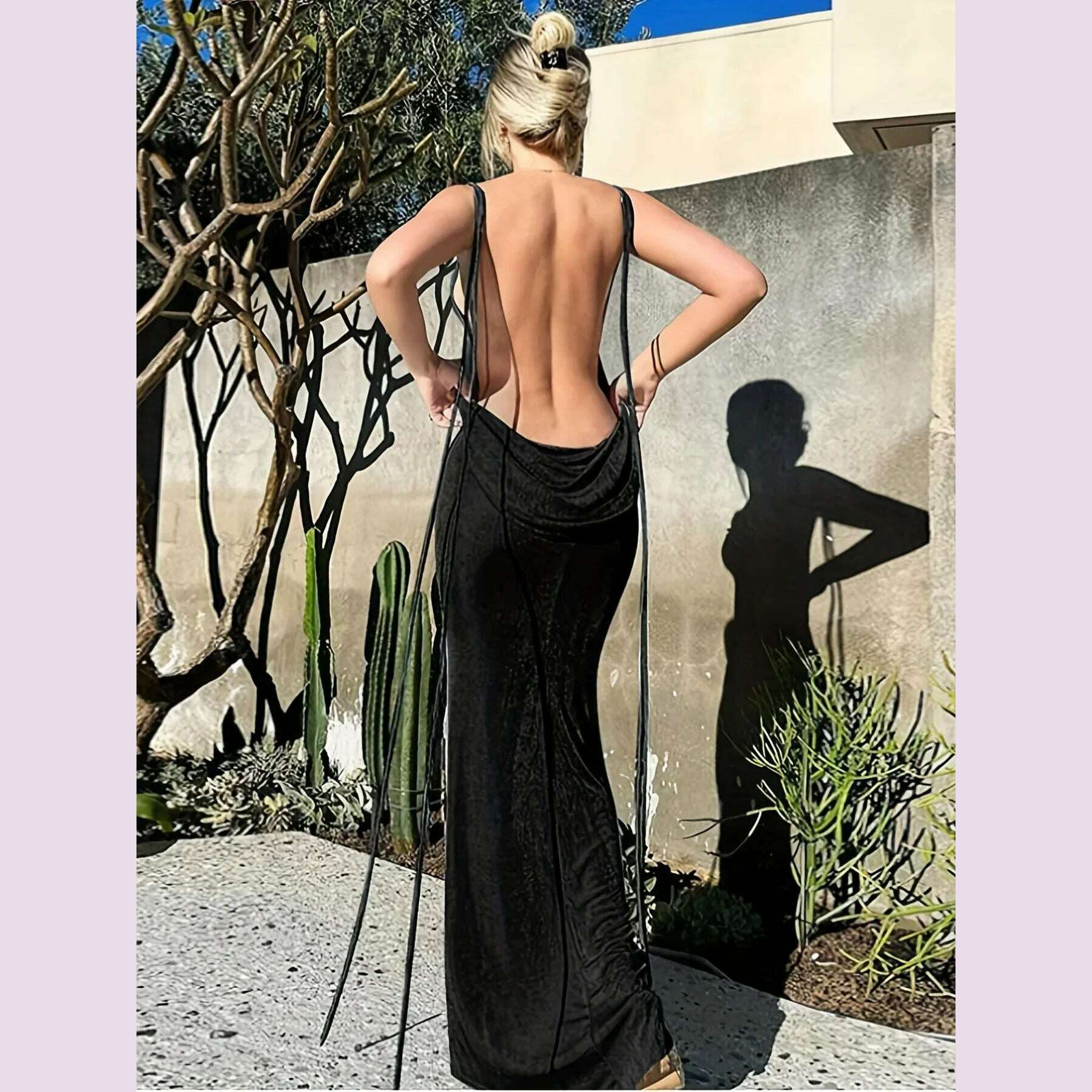 KIMLUD, 2024 New Summer Fashion Sexy Strapless Hang Neck Temperament Dress, KIMLUD Womens Clothes