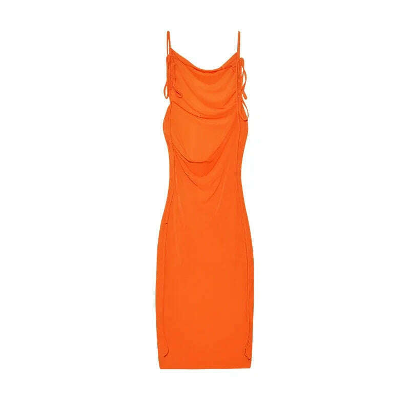 KIMLUD, 2024 New Summer Fashion Sexy Strapless Hang Neck Temperament Dress, ji / S, KIMLUD APPAREL - Womens Clothes