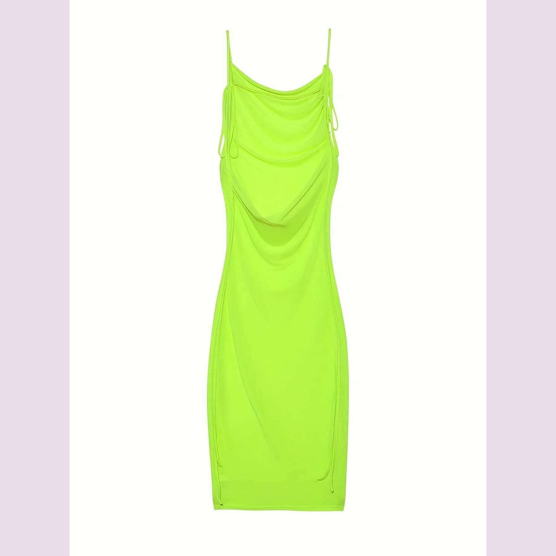 KIMLUD, 2024 New Summer Fashion Sexy Strapless Hang Neck Temperament Dress, Yellow / S, KIMLUD APPAREL - Womens Clothes