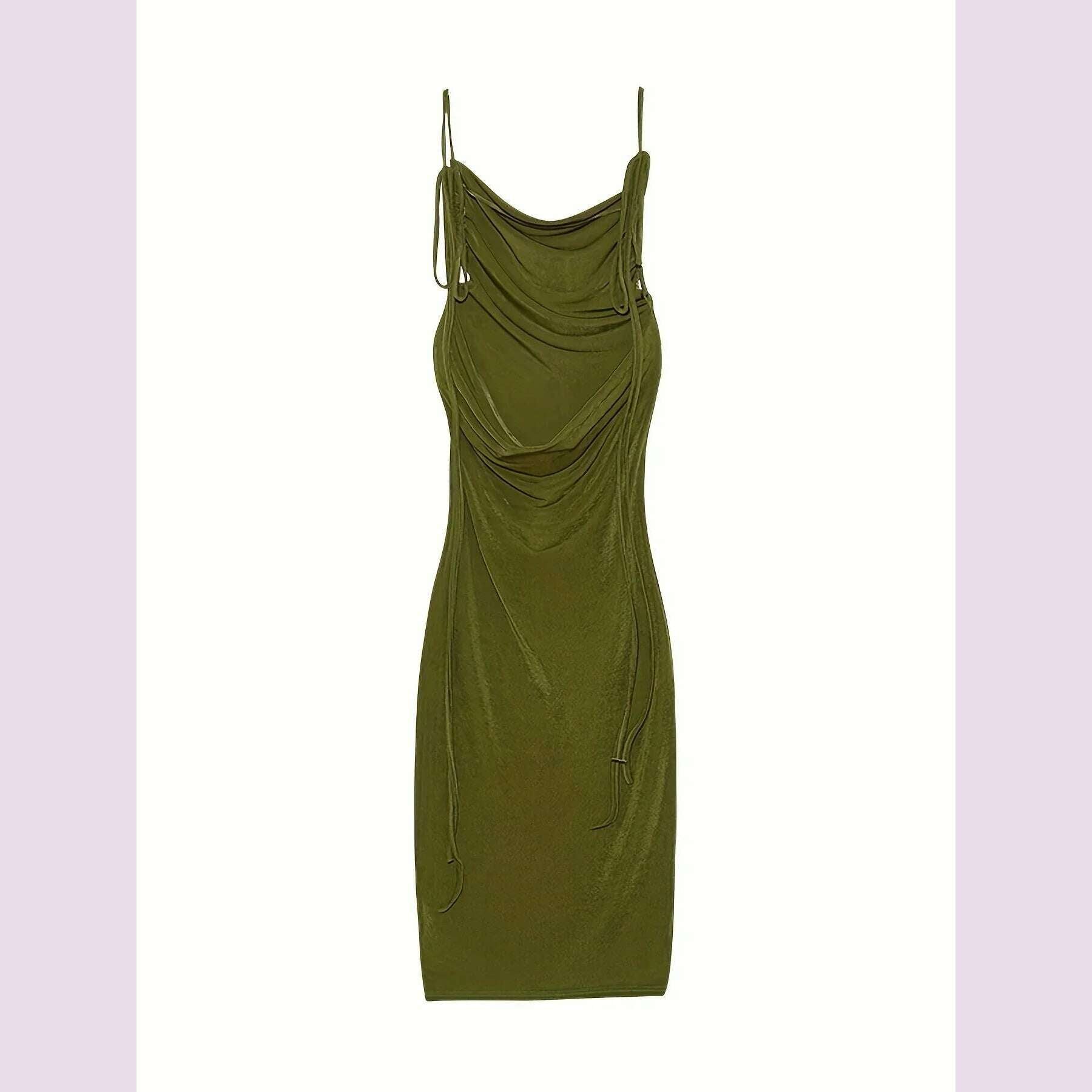 KIMLUD, 2024 New Summer Fashion Sexy Strapless Hang Neck Temperament Dress, ganlanlv / S, KIMLUD APPAREL - Womens Clothes