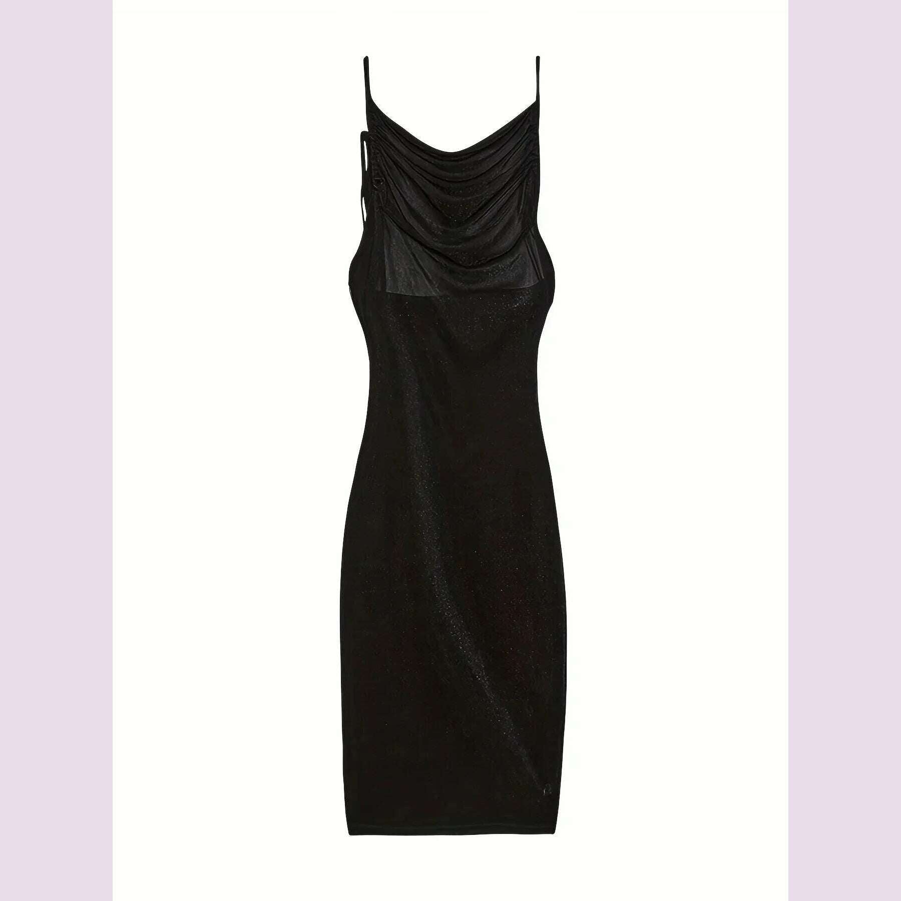 KIMLUD, 2024 New Summer Fashion Sexy Strapless Hang Neck Temperament Dress, Black / XL, KIMLUD APPAREL - Womens Clothes