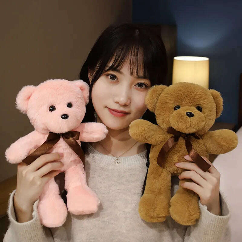 30cm 16 Styles Bear Plush Toy Soft Stuffed Animal Doll Small Pink Gray White Teddy Bear Doll Lovely Birthday Gifts For Girl Boy - KIMLUD