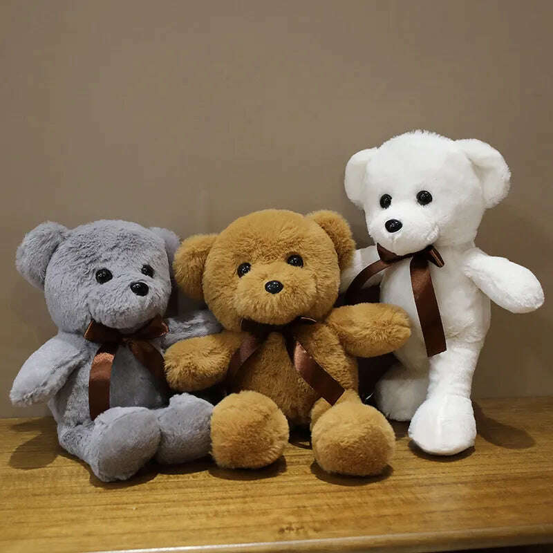 30cm 16 Styles Bear Plush Toy Soft Stuffed Animal Doll Small Pink Gray White Teddy Bear Doll Lovely Birthday Gifts For Girl Boy - KIMLUD
