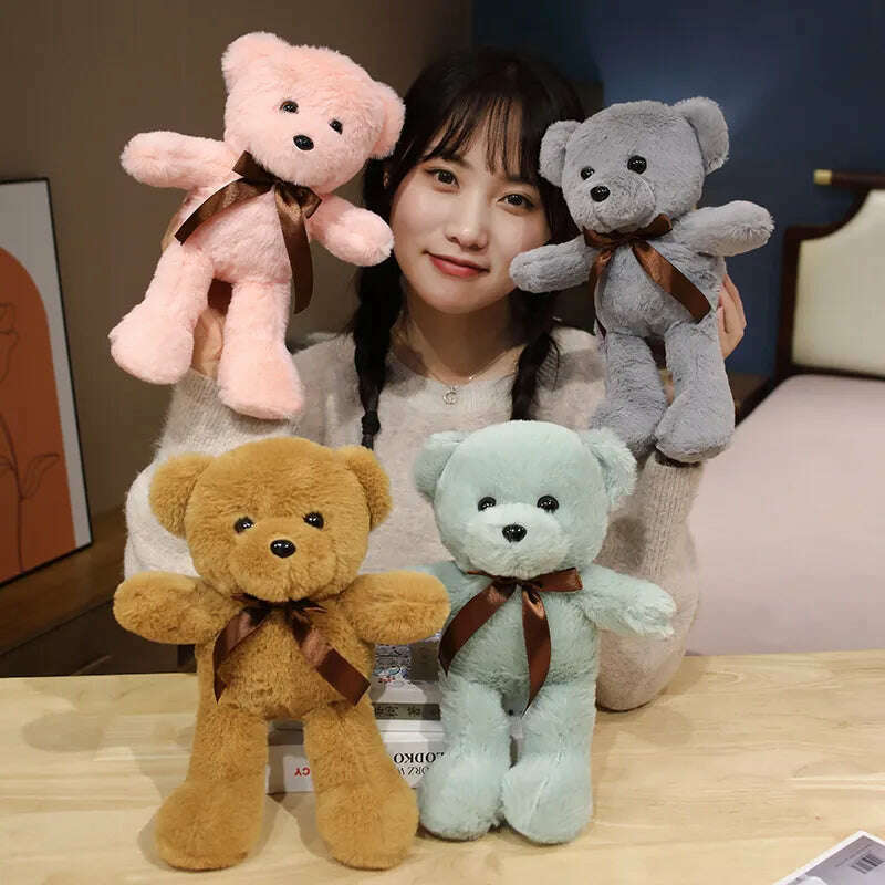 30cm 16 Styles Bear Plush Toy Soft Stuffed Animal Doll Small Pink Gray White Teddy Bear Doll Lovely Birthday Gifts For Girl Boy - KIMLUD