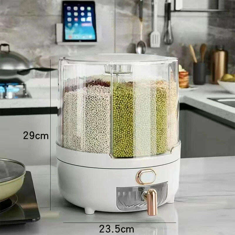 KIMLUD, 360° Large Household Rice Bucket, Grain Storage Box, Sealed Insect and Moisture Proof Rice Storage Box, Food Storage Tank, KIMLUD Womens Clothes
