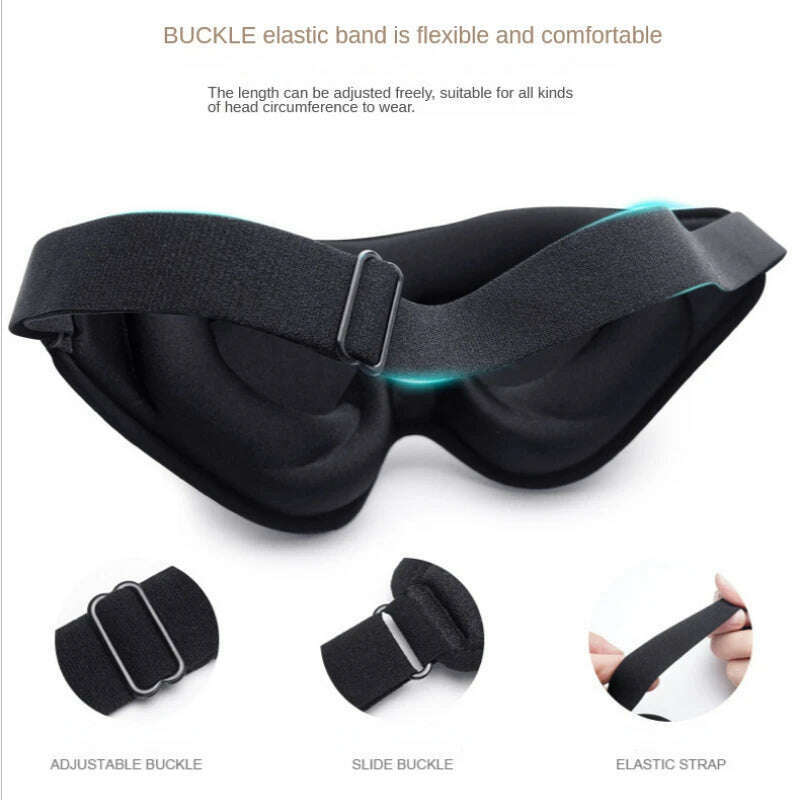 3D Sleeping Mask Memory Foam Block Out Light Sleep Mask Eye Shade Blindfold for Eye Sleep Masker Sleeping Aid Face Mask Eyepatch - KIMLUD