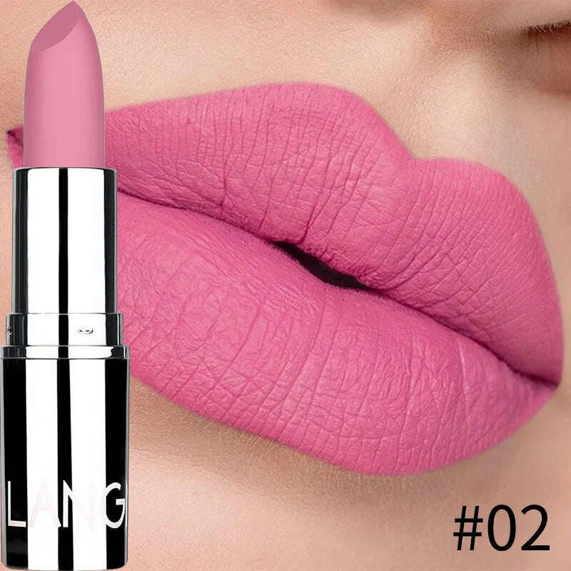 8 Colors Matte Bullet Lipstick Waterproof Long-Lasting Velvet Lipstick Easy To Wear 2023 Nude Batom Nutritious Makeup - KIMLUD