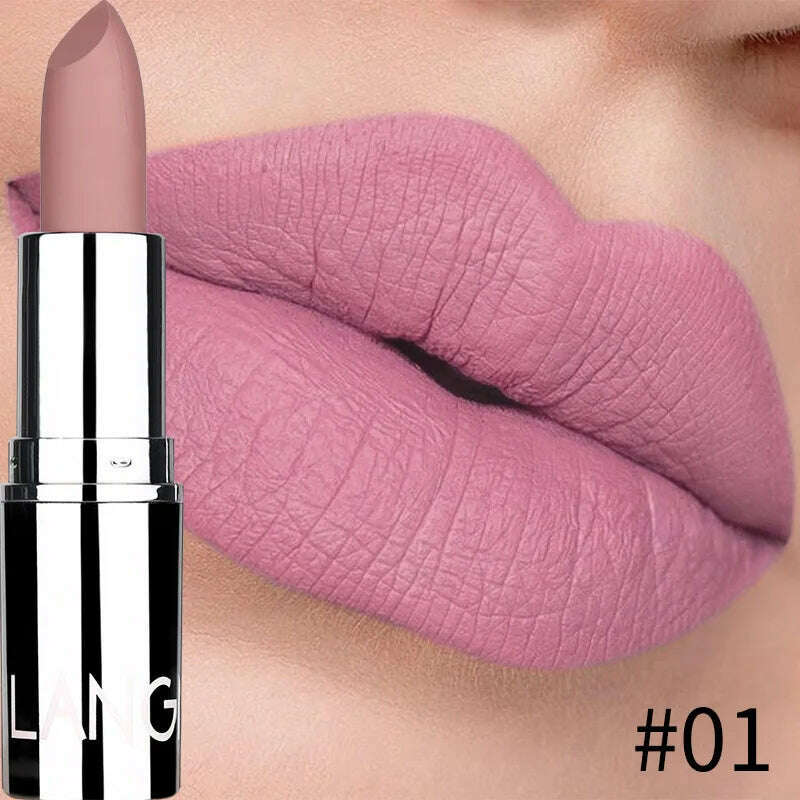 8 Colors Matte Bullet Lipstick Waterproof Long-Lasting Velvet Lipstick Easy To Wear 2023 Nude Batom Nutritious Makeup - KIMLUD