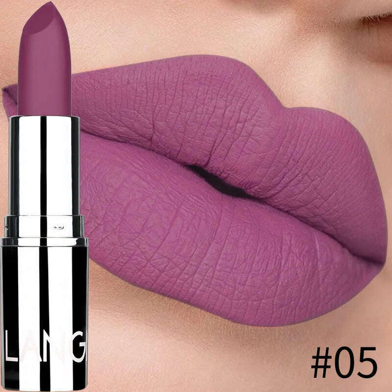 8 Colors Matte Bullet Lipstick Waterproof Long-Lasting Velvet Lipstick Easy To Wear 2023 Nude Batom Nutritious Makeup - KIMLUD
