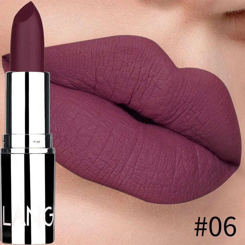 8 Colors Matte Bullet Lipstick Waterproof Long-Lasting Velvet Lipstick Easy To Wear 2023 Nude Batom Nutritious Makeup - KIMLUD