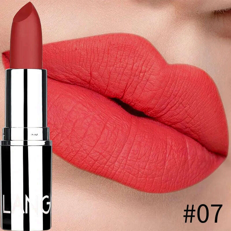 8 Colors Matte Bullet Lipstick Waterproof Long-Lasting Velvet Lipstick Easy To Wear 2023 Nude Batom Nutritious Makeup - KIMLUD