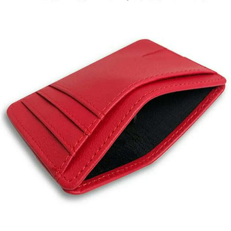 8 Slot Slim RFID Blocking Leather Wallet Credit ID Card Holder Purse Money Case Cover Anti Theft for Men Women Men Fashion Bags - KIMLUD