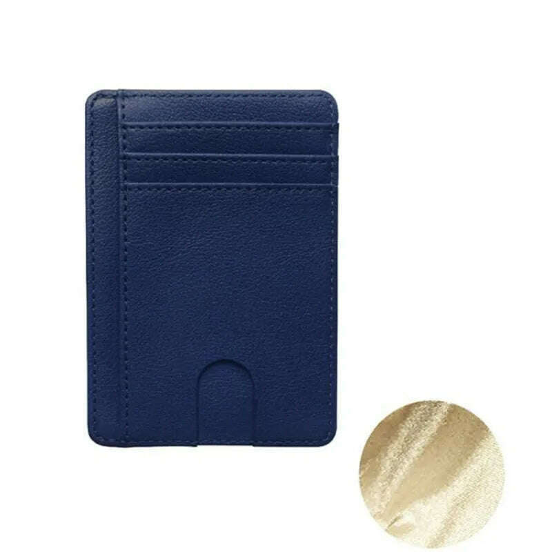 8 Slot Slim RFID Blocking Leather Wallet Credit ID Card Holder Purse Money Case Cover Anti Theft for Men Women Men Fashion Bags - KIMLUD