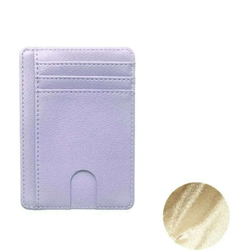 8 Slot Slim RFID Blocking Leather Wallet Credit ID Card Holder Purse Money Case Cover Anti Theft for Men Women Men Fashion Bags - KIMLUD