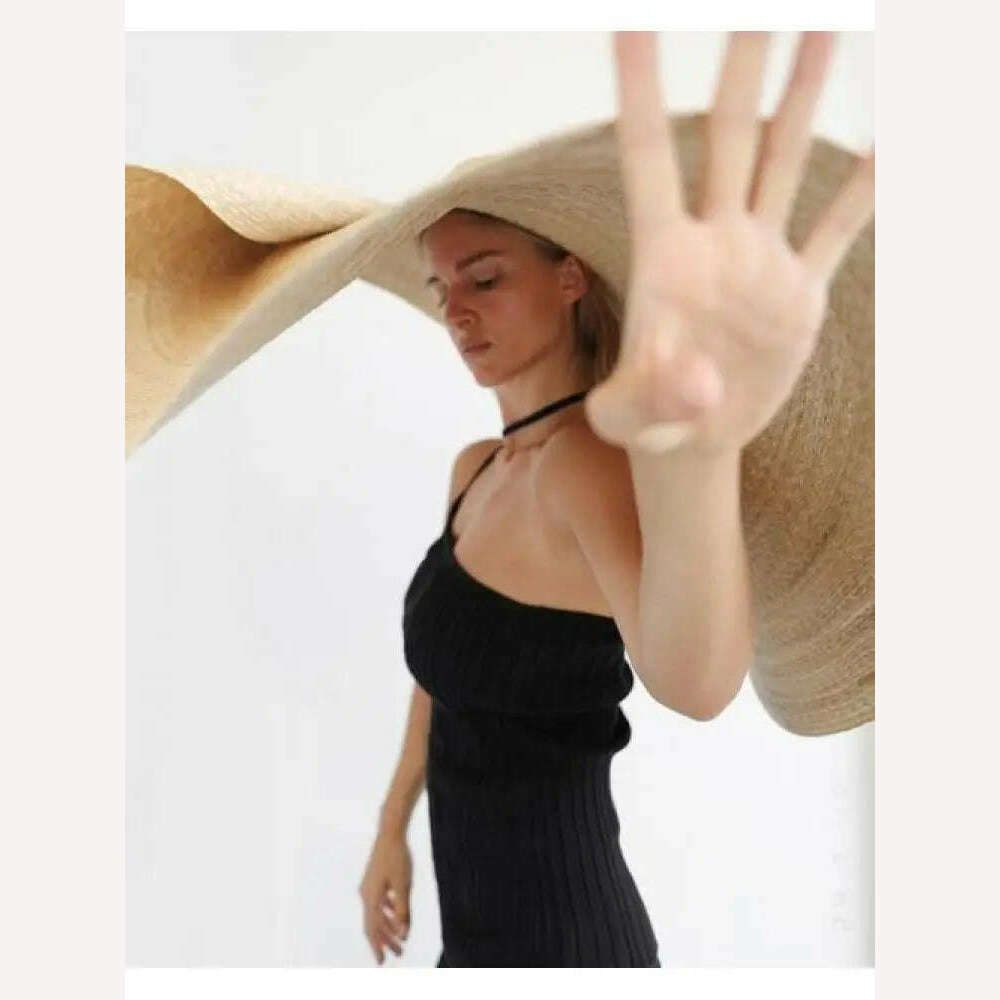 80cm Super large Brim Straw Sun Hats Women Summer Tourism Hat For Women For Travel Ladies Beach shading Sunscreen Overside Gorra - KIMLUD