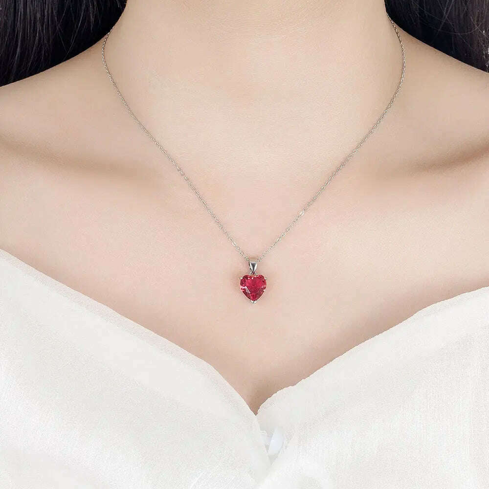 925 Sterling Silver Jewelry Sets For Women Heart Zircon Ring Earrings Necklace Wedding Bridal Elegant Christmas Free Shipping - KIMLUD
