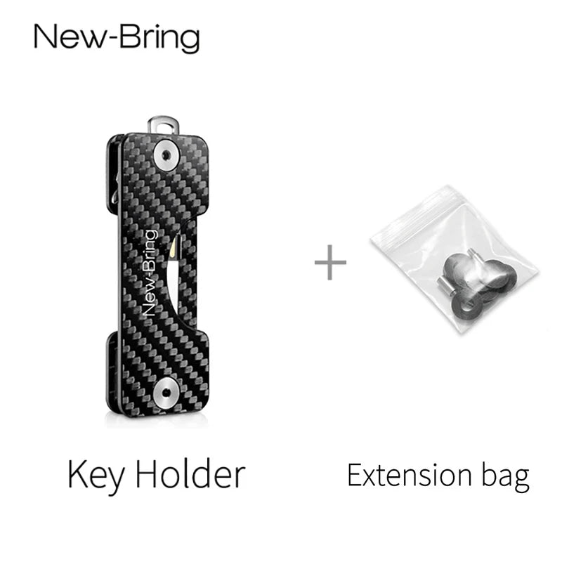 NewBring Smart Key Holder Keychain Car Key Wallets Ring Collector Housekeeper Carbon Fiber G2 DIY EDC Pocket Key Organizer Smart - KIMLUD