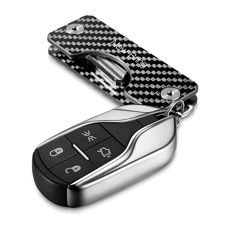 NewBring Smart Key Holder Keychain Car Key Wallets Ring Collector Housekeeper Carbon Fiber G2 DIY EDC Pocket Key Organizer Smart - KIMLUD