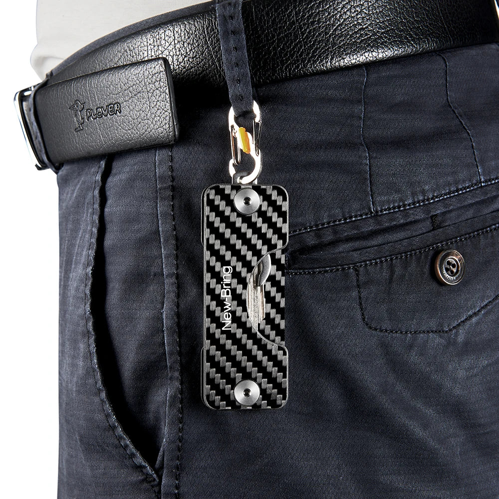NewBring Smart Key Holder Keychain Car Key Wallets Ring Collector Housekeeper Carbon Fiber G2 DIY EDC Pocket Key Organizer Smart - KIMLUD