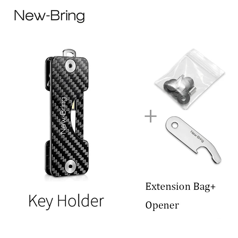 NewBring Smart Key Holder Keychain Car Key Wallets Ring Collector Housekeeper Carbon Fiber G2 DIY EDC Pocket Key Organizer Smart - KIMLUD