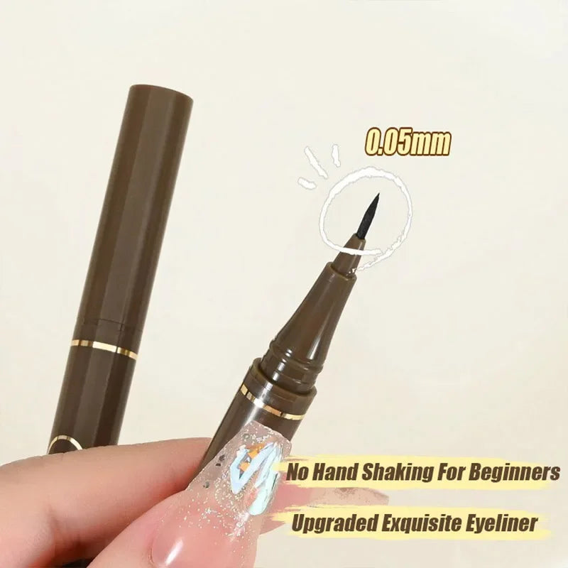 0.05mm Ultra Fine Liquid Eyeliner Black Brown Waterproof Long Lasting Smooth Eyeliner Eyelash Pencils Quick-dry Eye Makeup Tool