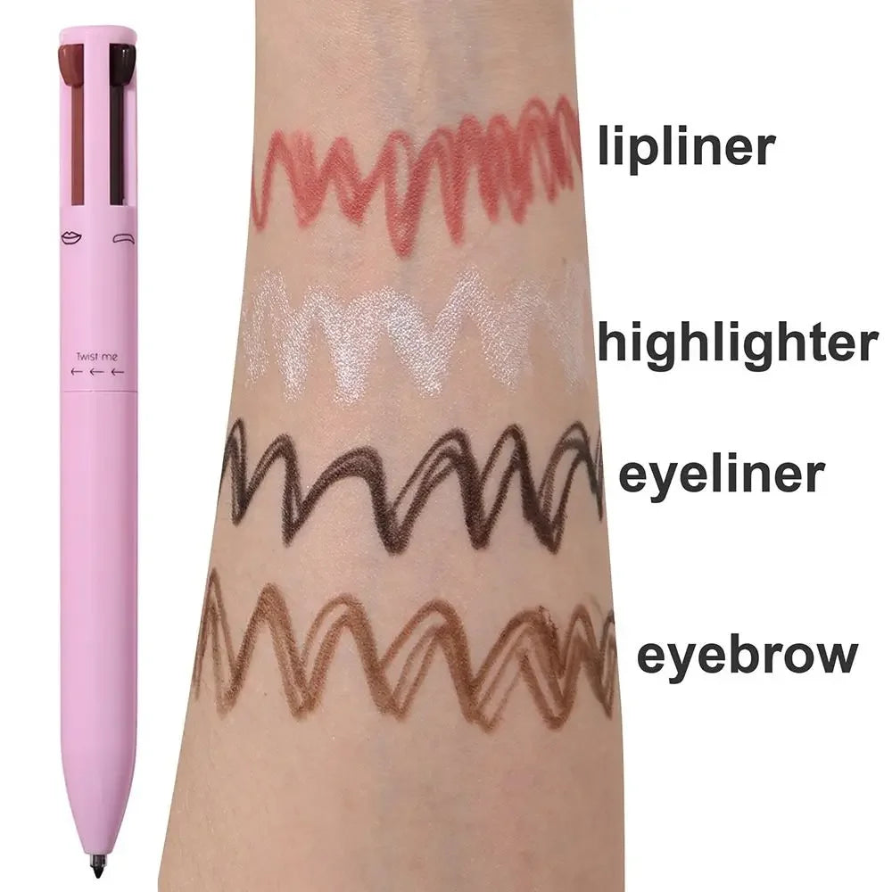 4 In 1 Makeup Pen Eyebrow Pencil Waterproof Drawing Eye Brow Long Lasting Easy Color Eyeliner Eyebrow Pen Sweatproof Makeup Pen