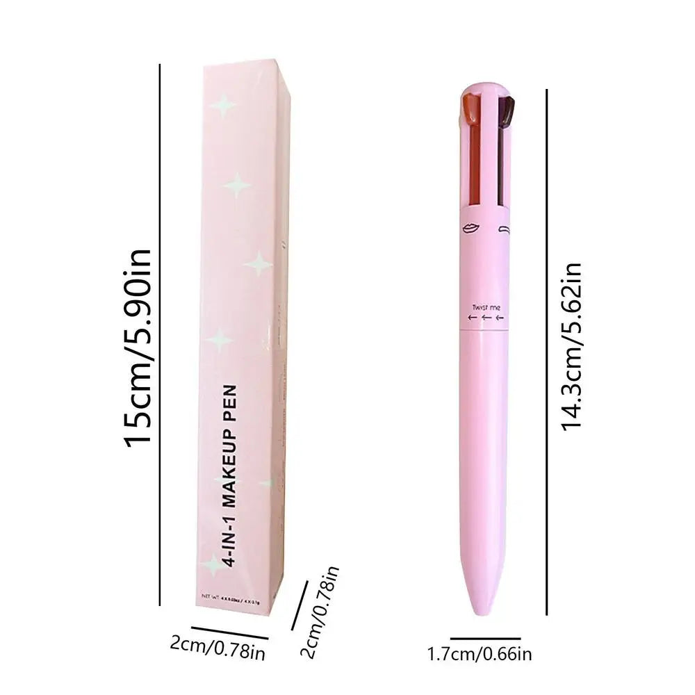 NEW 4 In 1 Eyebrow Pencil Lip Liner Highlighter Pen Waterproof Lasting EasyColor Sweat-Proof Eyeliner Makeup Pen Cosmetic Beauty