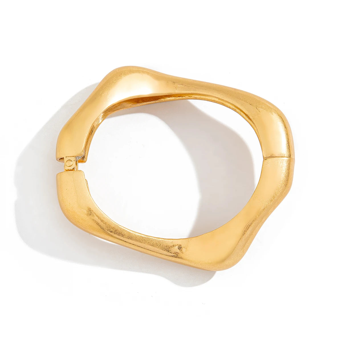 Ingemark Punk Creative Matte Irregular Heavy Metal Chunky Wide Cuff Bangles Women Goth Geometric Spring Bracelets Hand Jewelry