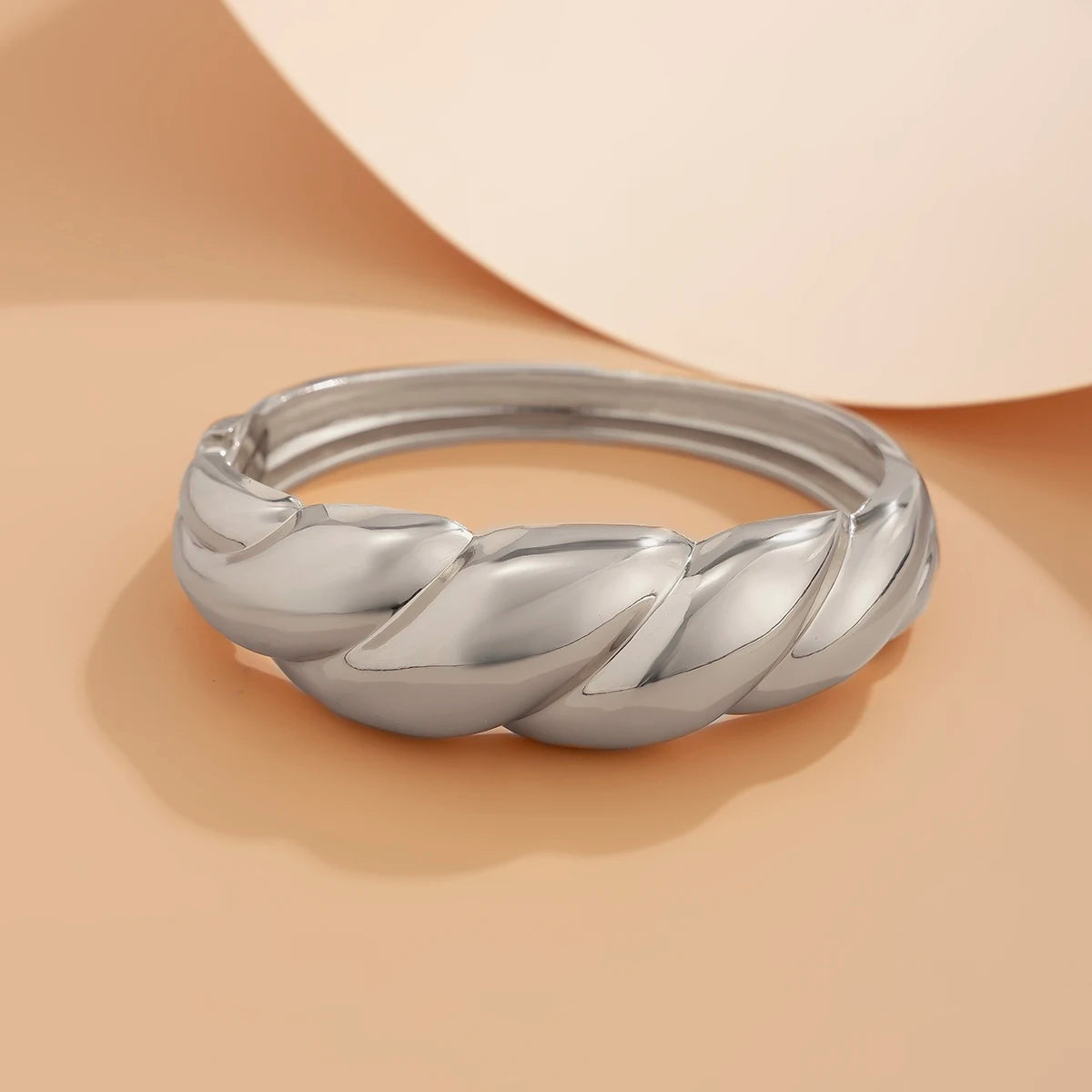 Ingemark 4 Styles Hip Hop Punk Wave Open Spring Bangles for Women Creative Heavy Metal Chunky Bracelets Couple Hand Jewelry Men