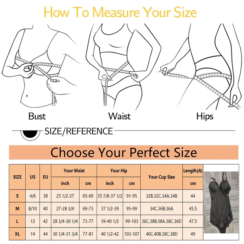 Women Sexy Body Shapewear Bodysuits Built-In Bra Camisole Tops Waist Trainer Slim Full Body Shaper Lingerie With Underwire Cup