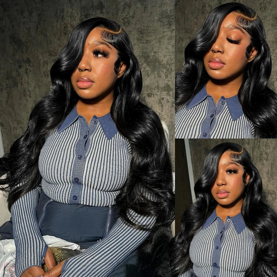Transparent 13x6 Lace Frontal Human Hair Wigs Brazilian Body Wave 13x4 Lace Front Wig For Women PrePlucked Glueless Wig 30 Inch