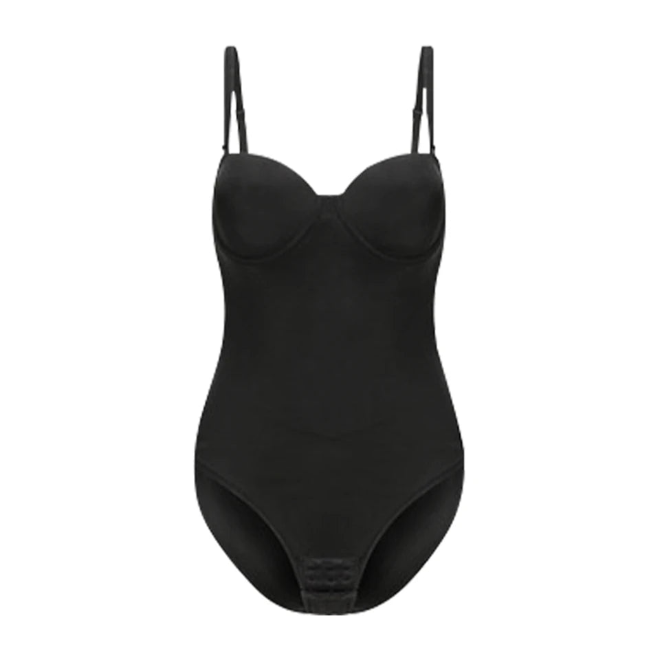 Wechery Women's Bodysuit Slimming Body Shaper Tummy Control Shapewear Detachable Shoulder Strap Female Underwear
