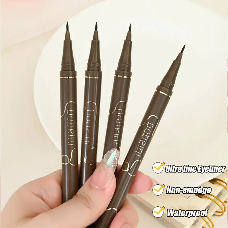 0.05mm Ultra Fine Liquid Eyeliner Black Brown Waterproof Long Lasting Smooth Eyeliner Eyelash Pencils Quick-dry Eye Makeup Tool