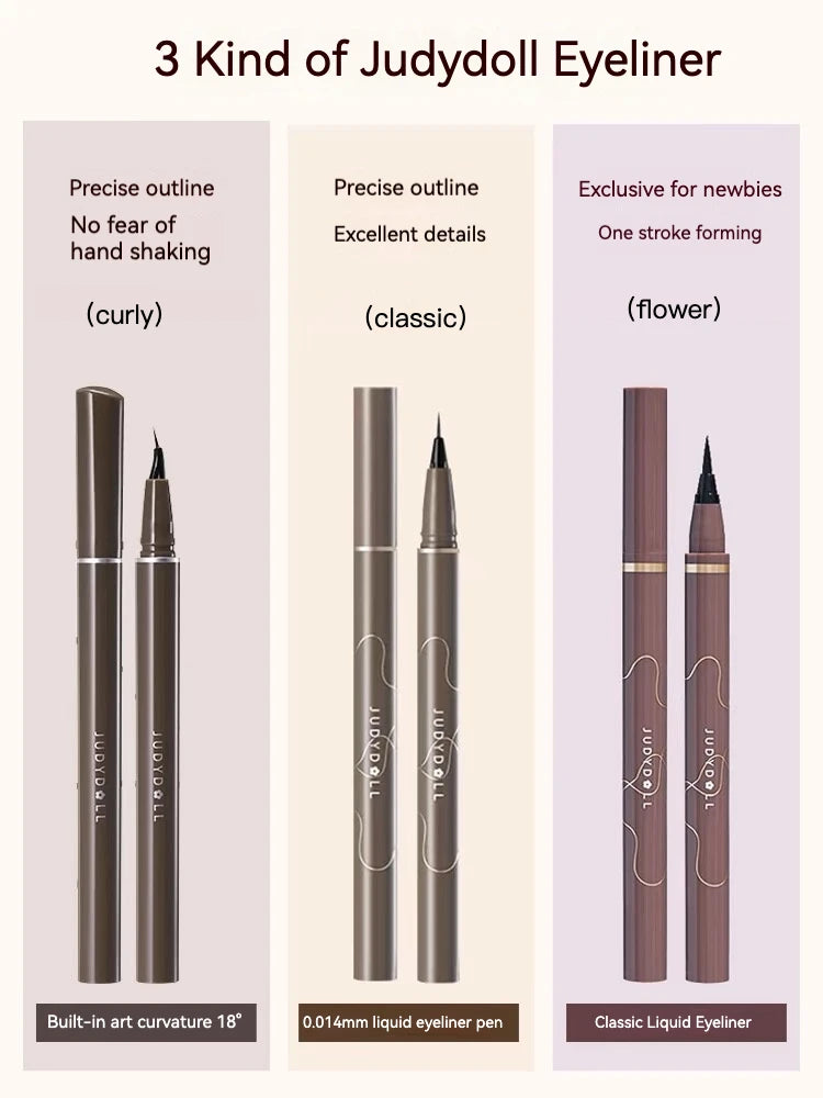 JUDYDOLL Super Fine Eyeliner Fine Brushwork Stain Free Waterproof Anti Shake Long lasting Fast Drying Slim And Enlarged Eyes