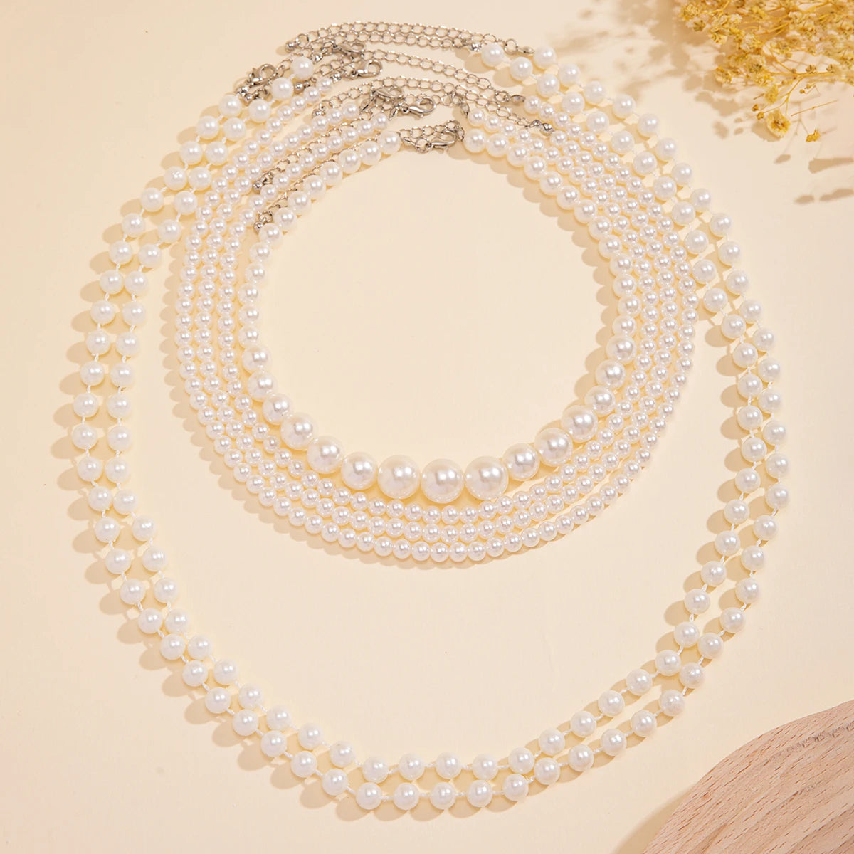 Elegant Multilayer Imitation Pearl Tassel Chain Necklace Women Wedding Bridal Creative Beads Choker Y2K Jewelry Wed Accessories
