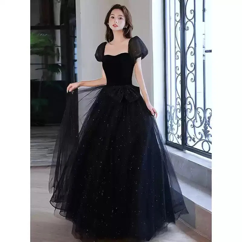 Elegant Evening Dress Long Prom Gowns High Waist Lace-up Back Party Dresses