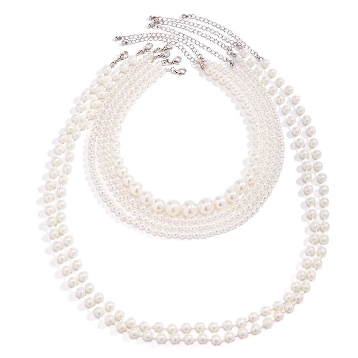Elegant Multilayer Imitation Pearl Tassel Chain Necklace Women Wedding Bridal Creative Beads Choker Y2K Jewelry Wed Accessories