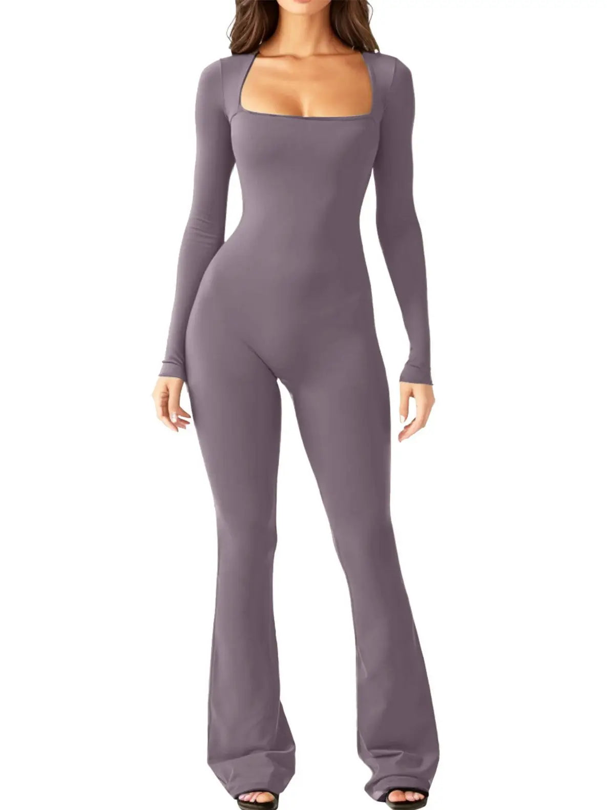 New Popular Women Wide Leg Yoga Bodysuit Outfit One Piece Gym Fitness High Quality Sport Long Sleeve Plus Size Jumpsuit